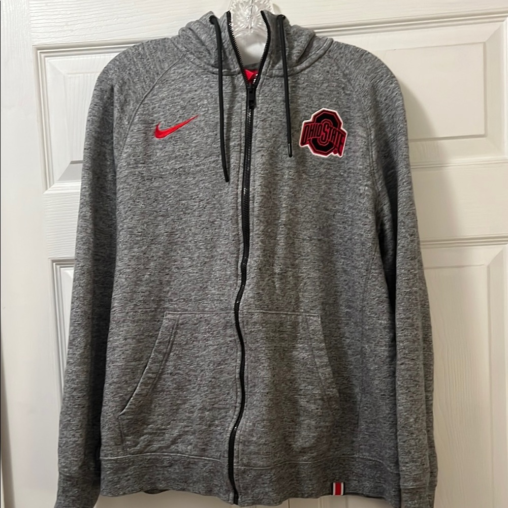Nike Gray Performance Jacket with Red Accents